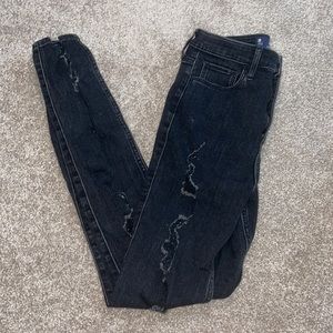 Hollister ultra high rise super skinny distressed jeans